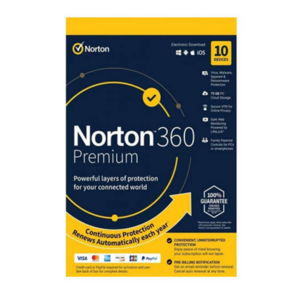 Norton 360 Premium 75 GB Cloud Storage (Non-Subscription) (10 Devices, 1 Year, Europe/UK)